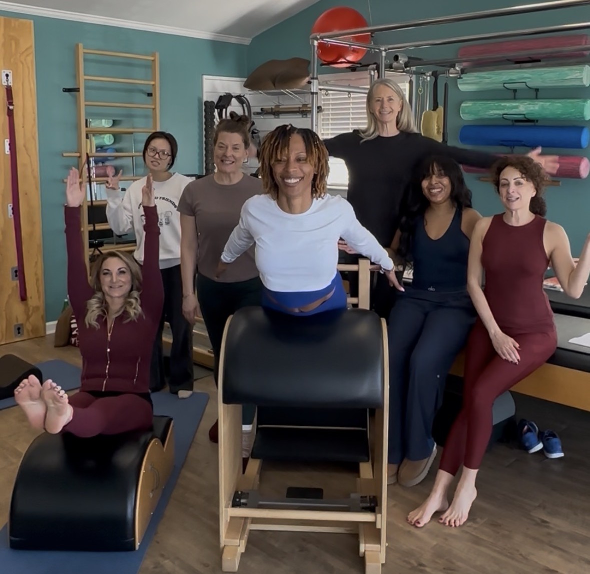 Body Awareness Studio Pilates group training on barrels