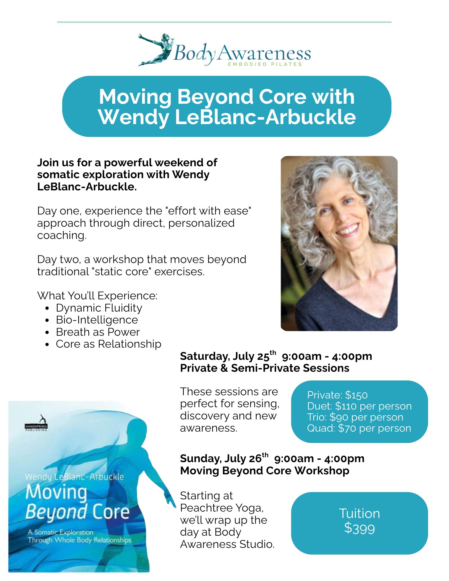 Moving Beyond Core with Wendy LeBlanc-Arbuckle — Body Awareness Studio, July 25–26, 2026